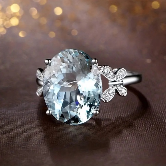 NATURAL AQUAMARINE BUTTERFLY RING | 1 Size 5.75 left! - Picture 5 of 8